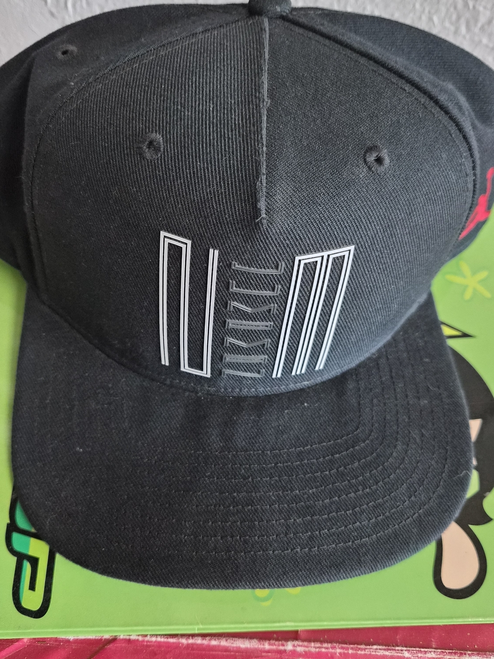 Jordan Black Snapback Hat with White Jumpman Accent